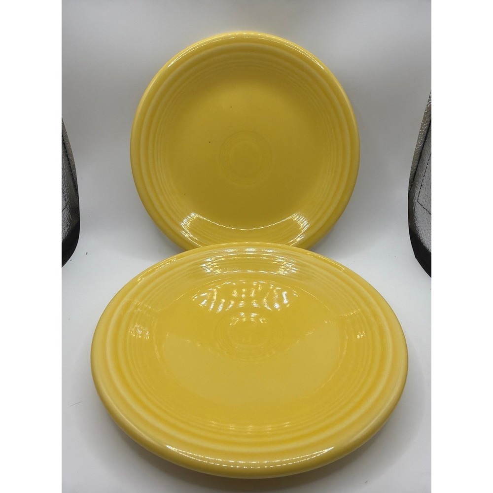 2 FIESTA 7 1/4" Yellow Salad plates.